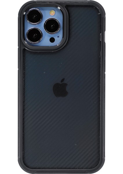 Apple iPhone 13 Pro Uyumlu Karbon Inoks Seri Arka Koruma Kılıf