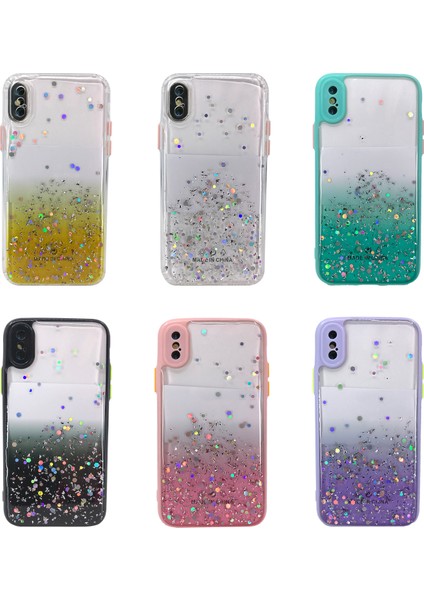 Apple iPhone x Uyumlu Kamera Korumalı Simli Arka Koruma Kılıf
