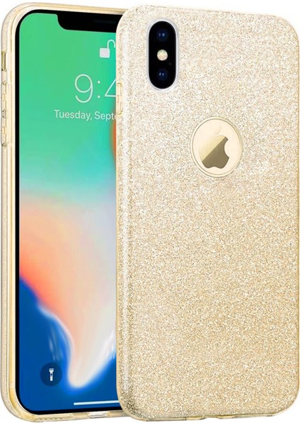 Apple iPhone Xs Uyumlu Simli Arka Koruma Kılıf