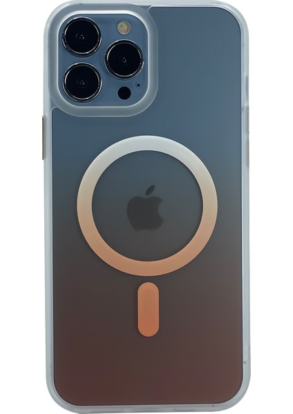 Apple iPhone 13 Pro Uyumlu Transparan Magsafe Seri Arka Koruma Kılıf