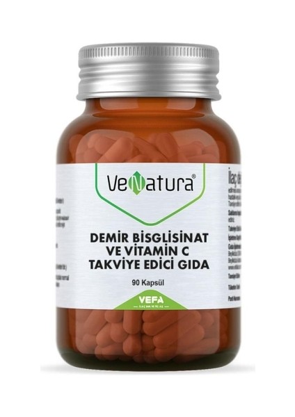 Demir Bisgilisinat Vitamin C 90 Kapsül ( 1 Adet )