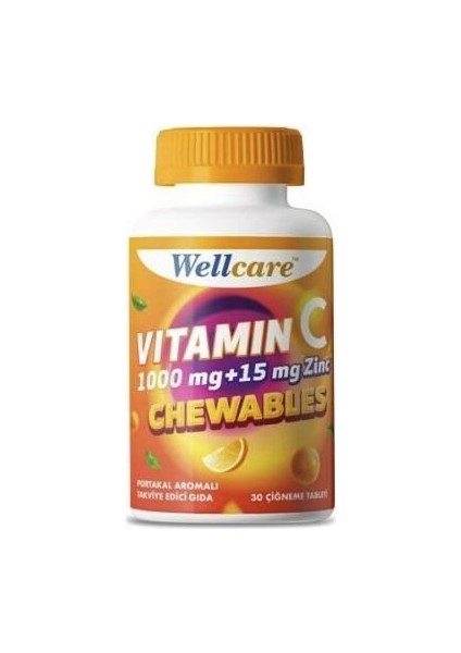 Vitamin C 1000 Mg Çinko 15 Mg 30 Çiğneme Tableti ( 1 Adet )