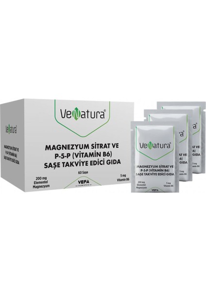 Magnezyum Sitrat ve P-5-P (Vitamin B6) 60 Saşe ( 1 Adet )
