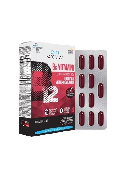 Vital B12 Vitamini 30 Kapsül ( 1 Adet )