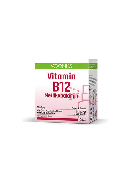 Vitamin B12 Sprey ve Damla 20 ml ( 1 Adet )
