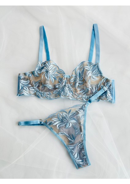 Floral Çiçek Brode Işlemeli Balenli Iç Çamaşırı Takımı fiyatları