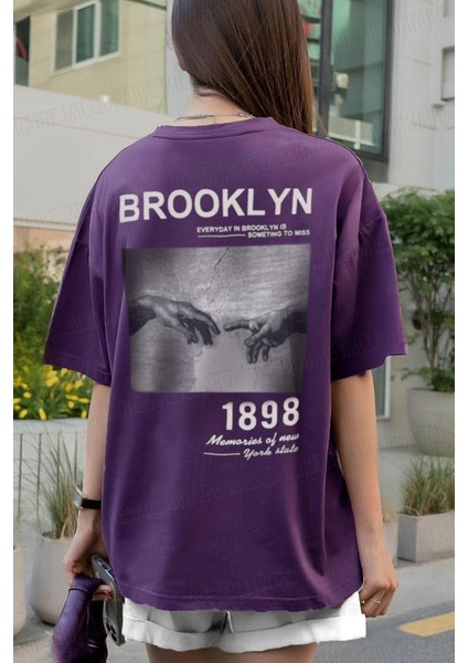 Teenage Millionaire 1898 Brooklyn Mor Oversize Salas Kadın T-Shirt