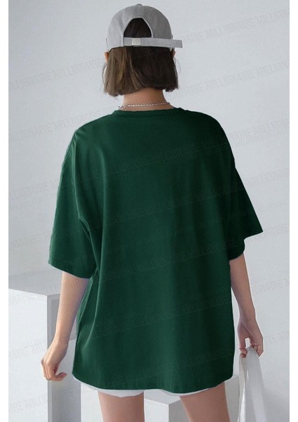 Kadın Free Life Nefti Bisiklet Yaka Oversize Salas T-Shirt modelleri