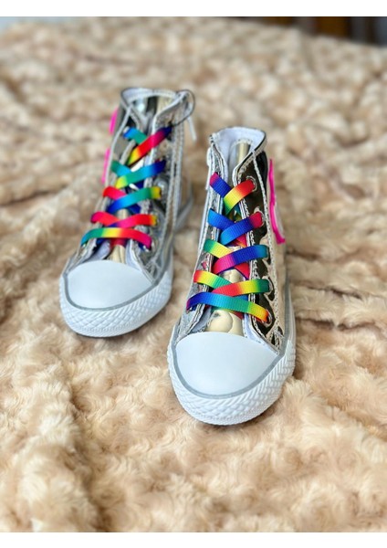 Gala Barbie Yazılı Renkli Bağcıklı Converse Ayk.