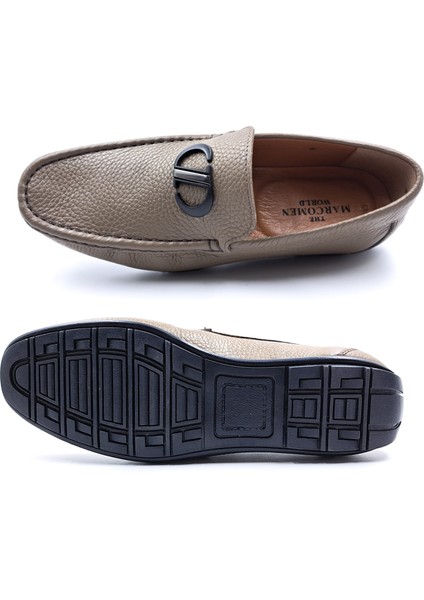 Hakiki Yumuşak Deri Erkek Bağcıksız Vizon Tokalı Loafer Ayakkabı M19445 fiyatları