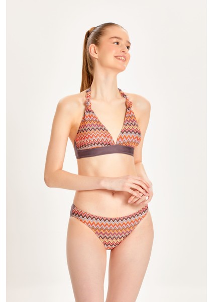 Kadın Çok Renkli Toparlayıcı Boyundan Bağlı Klasik Bel Bikini Takımı 24S107ST fiyatları