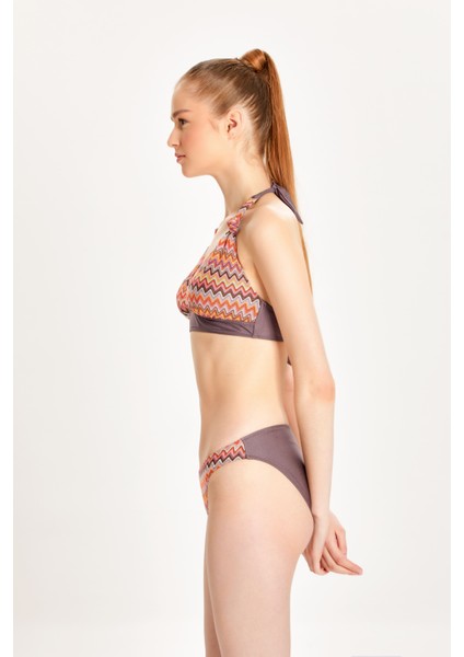 Kadın Çok Renkli Toparlayıcı Boyundan Bağlı Klasik Bel Bikini Takımı 24S107ST fırsatları