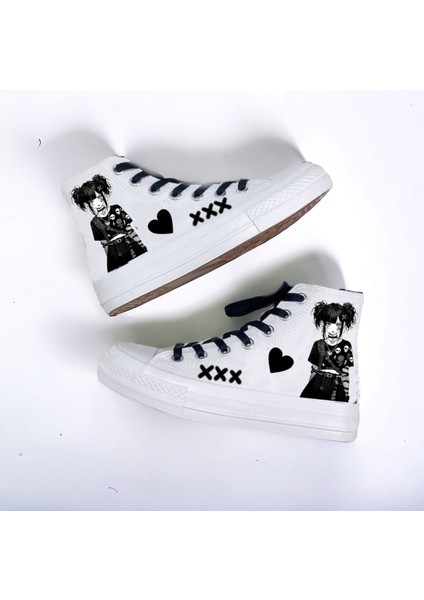 Cool Girls Baskılı Beyaz Keten Çocuk Spor Ayakkabı Sneaker modelleri