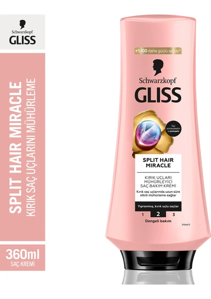 Schwarzkopf Gliss Split Hair Miracle Kırık Uçları Mühürleyici Saç Bakım Kremi 360 Ml