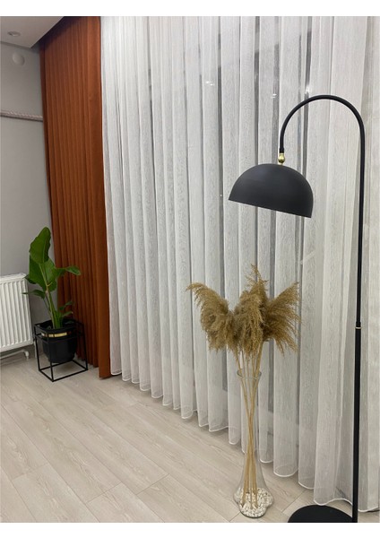 Melisa Karlı Zemin Tül Perde 1/3 Sık Pileli Ekru Renk fırsatları