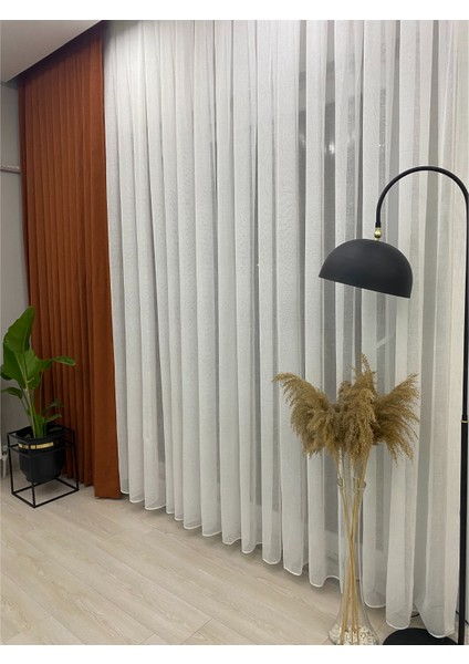 Foldet Keten Tül Perde 1/3 Sık Pileli Ekru Renk fırsatları