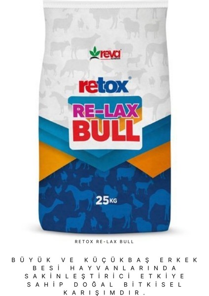 Retox Re-Lax Bull Erkek Besi Hayvanları Için Sakinleştirici Yem Katkı 20KG Torba