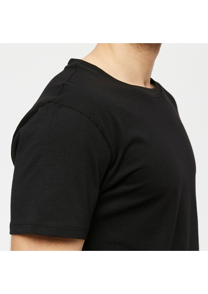 Erkek Bisiklet Yaka Basic T-Shirt (Rahat Kalıp Pamuk)