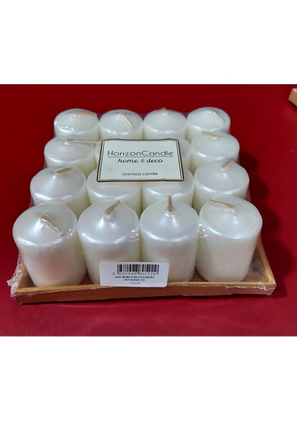 Bar Mum Kısa 3,5X5CM Metalik Inci Renk Kısa Pamuk Fitil Parafin Wax Dumansız Kokusuz 1 Adet