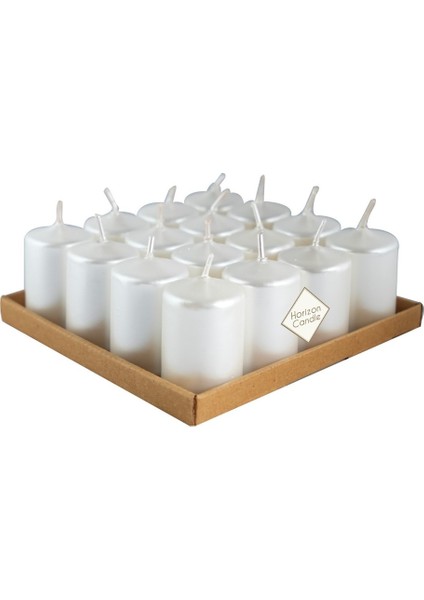 Bar Mum Kısa 3,5X5CM Metalik Inci Renk Kısa Pamuk Fitil Parafin Wax Dumansız Kokusuz 1 Adet