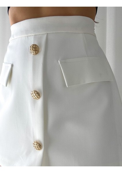 Gold Düğmeli Şort Etek fiyatları