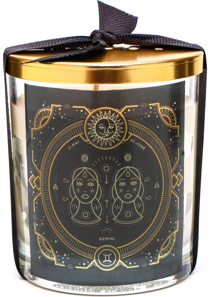 Altın Kapaklı Ikizler Burcu Kokulu Vegan Mum