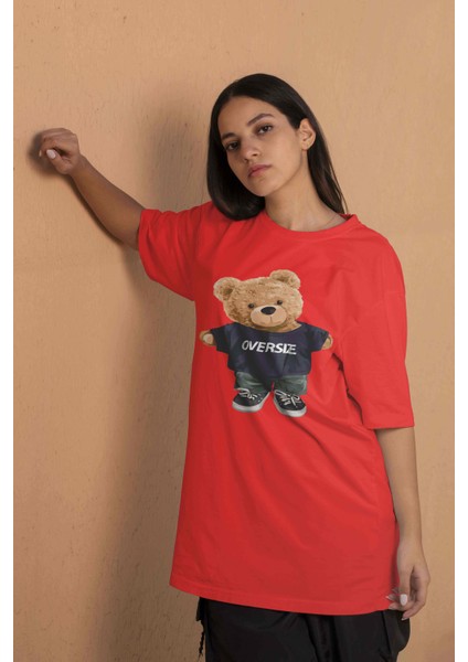 Baskılı Turuncu Oversize Unisex Tshirt