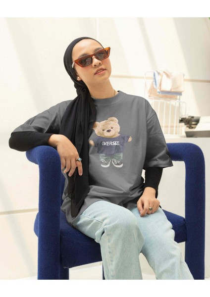 Süprem T-Shirt Yeşil Baskılı Oversize Bisiklet Yaka Kısa Kol Tişört fiyatları