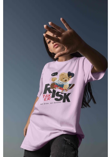 Teddy Baskılı Kadın Oversize Pembe T-Shirt fırsatları