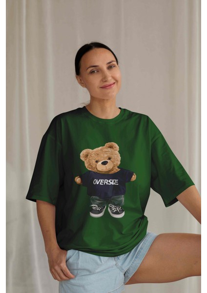 Teddy Süprem T-Shirt - Sarı Baskılı Oversize Bisiklet Yaka Kısa Kol Tişört fırsatları
