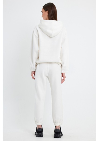 Beyaz Kadın Eşofman Takımı, 3 Iplik Oversize indirimleri