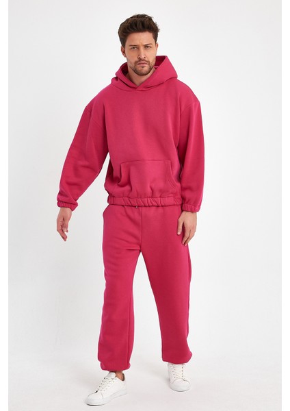 Fuşya Erkek Eşofman Takımı, 3 Iplik Oversize modelleri