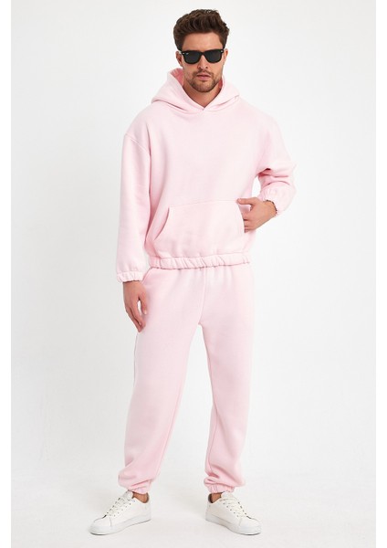 Pembe Erkek Eşofman Takımı, 3 Iplik Oversize fırsatları