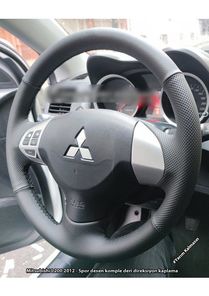 Mitsubishi Lancer 2010-2012 Araca Özel Dikmeli Direksiyon Kılıfı
