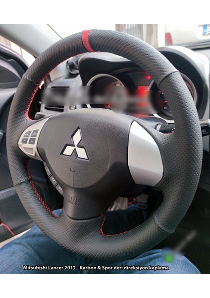 Mitsubishi Lancer 2010-2012 Araca Özel Dikmeli Direksiyon Kılıfı