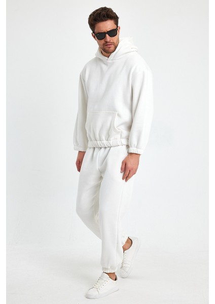 Beyaz Erkek Eşofman Takımı, 3 Iplik Oversize indirimleri