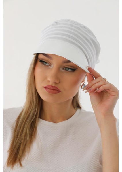 Safari Bağlamalı Beyaz Siperli Bandana Vizör fırsatları