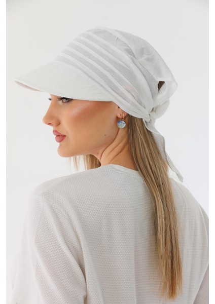 Safari Bağlamalı Beyaz Siperli Bandana Vizör indirimleri