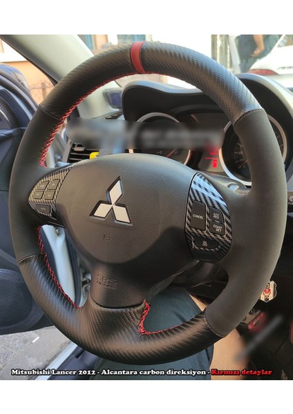 Mitsubishi Lancer 2010-2012 Araca Özel Dikmeli Direksiyon Kılıfı