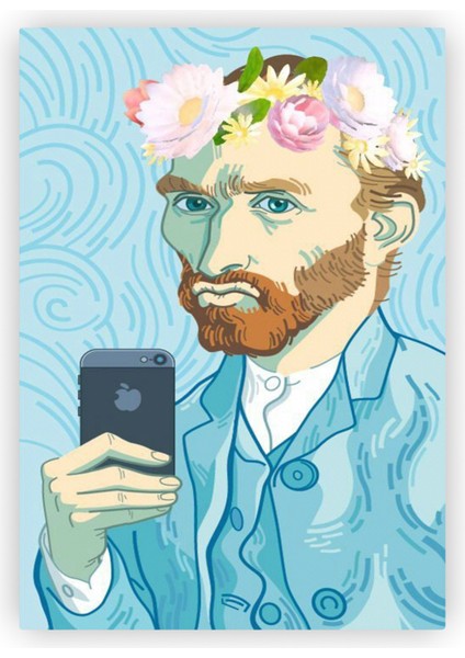 Van Gogh Selfie Ahşap Poster 20X29 cm