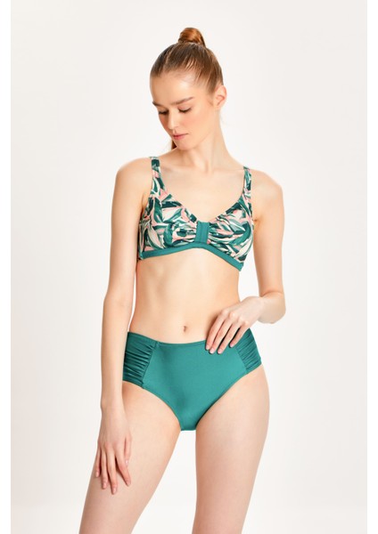 Kadın Desenli Toparlayıcı Yüksek Bel Bikini Takımı 24S125ST modelleri