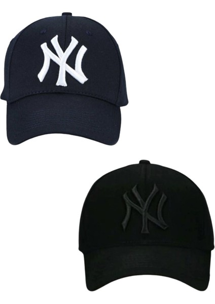 Unisex Ny Nakışlı Kep Şapka 2'li Set