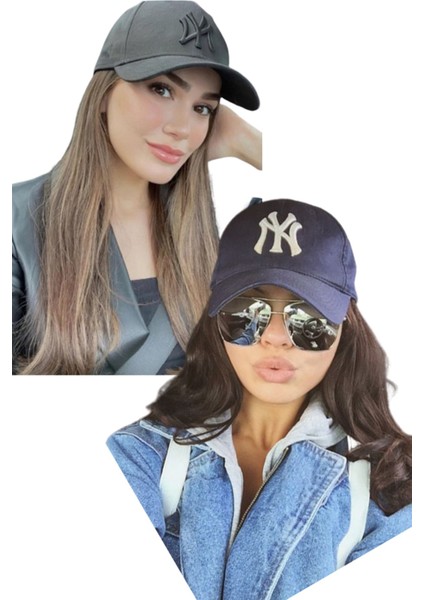 Unisex Ny Nakışlı Kep Şapka 2'li Set