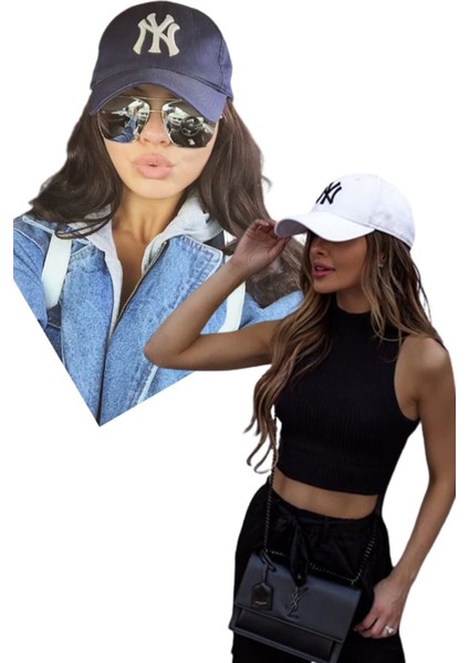Unisex Ny Nakışlı Mavi Kep Şapka 2'li Set fiyatları