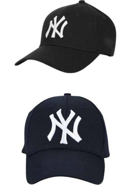 Unisex Ny Nakışlı Kep Şapka 2'li Set