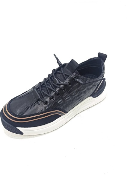 Siyah Erkek Deri Sneaker Spor Ayakkabı fiyatları