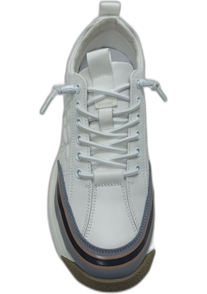 Beyaz Erkek Deri Sneaker Spor Ayakkabı