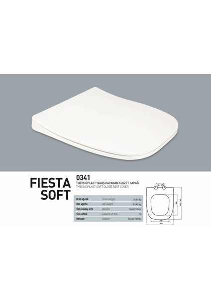 Thermoplast Fiesta Yavaş Kapanan Klozet Kapak