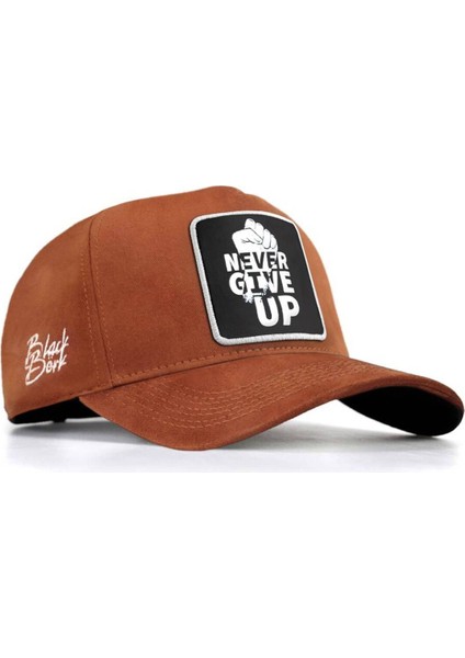 V1 Baseball Never Give Up - 3sb Kod Logolu Unisex Camel Şapka (Cap)