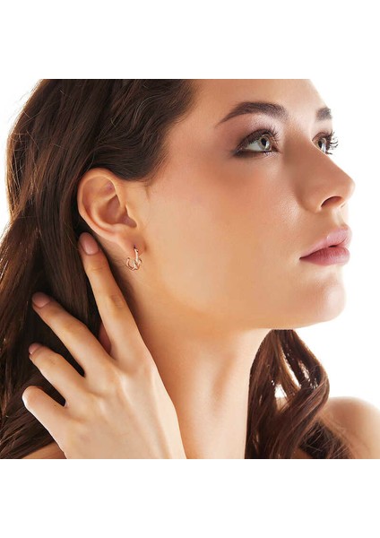 Gümüş Rose Düğüm Kadın Küpe